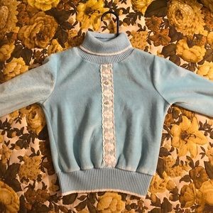 Kids Vintage Velvet Turtleneck Sweater